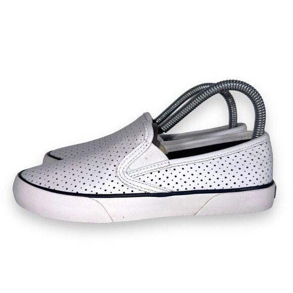 Sperry Top-Sider Pier Side Leather Slip-on Shoes White STS80176 Women's 6M - Picture 2 of 11